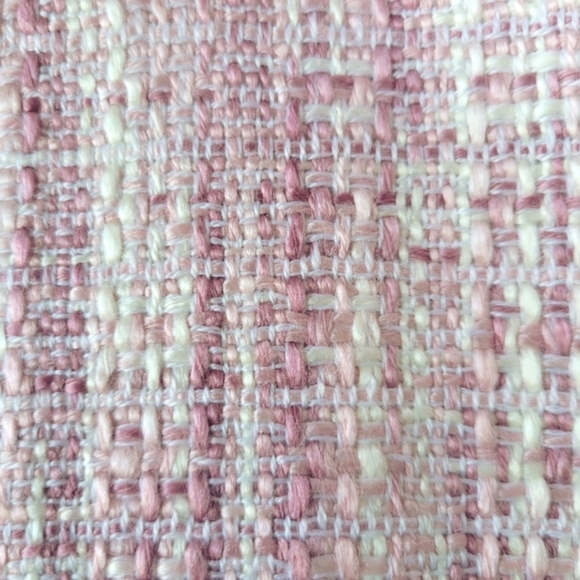 Cartise vintage pink & white fringed jacket blazer single button closure 8 - Picture 8 of 16